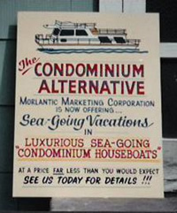houseboats advertisement sign