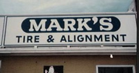 Mark’s Tire Alignment sign