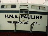 H.M.S. Pauline boat lettering