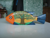 painted wooden fish
