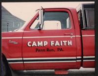 camp faith painted truck door