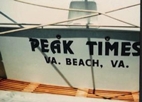 Peak Times boat lettering