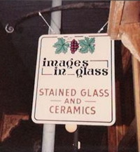 Images in Gladd stained glass and ceramics sign