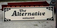 The Alternative restaurant sign