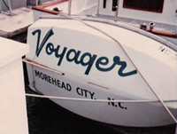 Voyager boat lettering