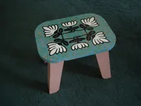 painted wooden stool