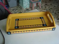 painted wooden tray