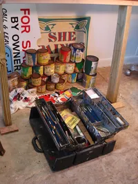 sign painting toolbox and paints